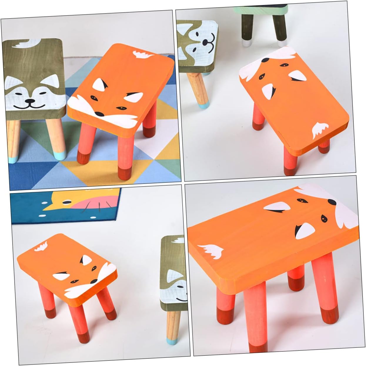 Alipis 1pc Cartoon Animal Stool Boys and Girls Footstool Low Step Stool for Boy Girl Non-Skid Design
