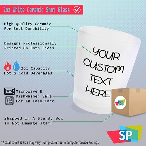 Miniatura 2 de Vasos de chupito Bar Accesorios Personalizado Texto Alcohol Bar Suministros Conjunto de 2 Cerámica 2 Oz