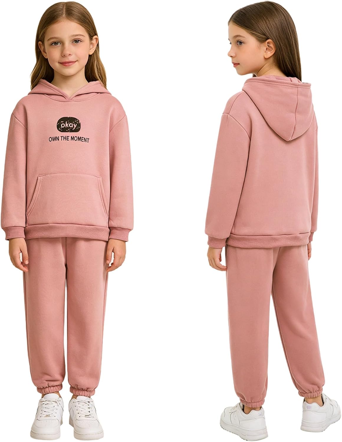 Boys Girls Sweatsuit Set Long Sleeve Hoodie Sweatshirts and Jogger Pants Kids 2 Piece Activewear Set
