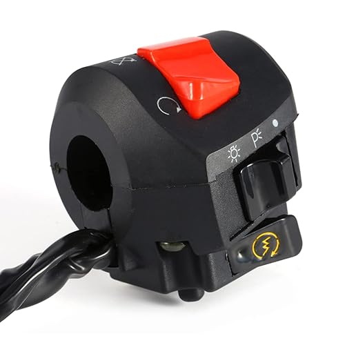 Miniatura 4 de Fydun Interruptor de control de luz de giro para manillar de motocicleta, interruptor universal para montaje en manillar, 1 par, lado izquierdo y