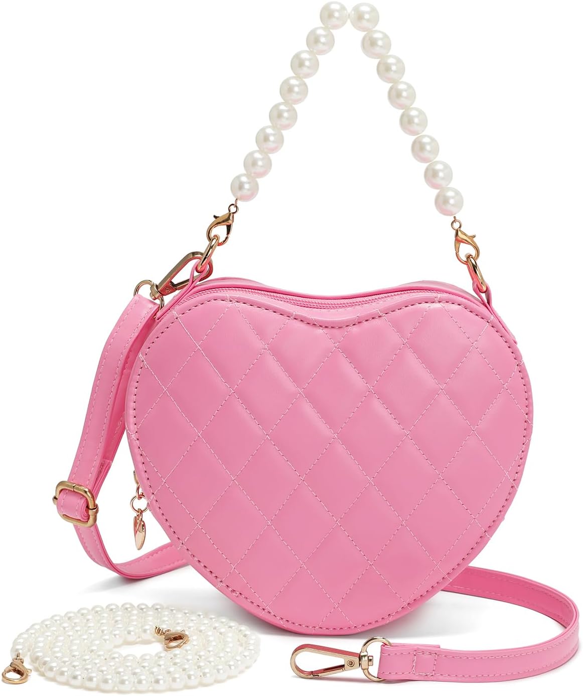 Pink Heart Purse Little Girls Purse Kid Crossbody Purse for Girls | Heart Shaped Purse