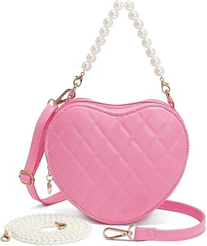 Pink Heart Purse Little Girls Purse Kid Crossbody Purse for Girls | Heart Shaped Purse