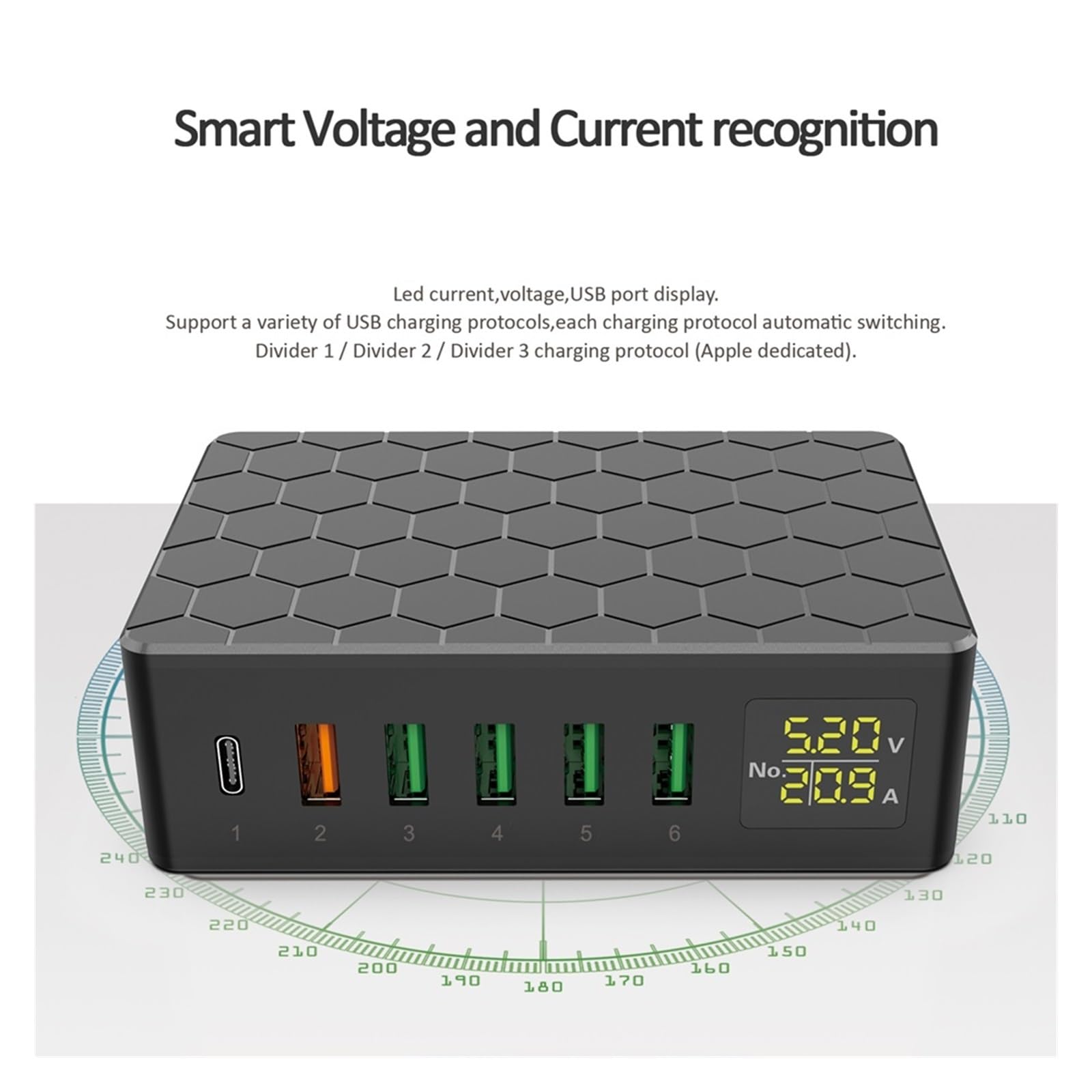 Ładowarka Biurkowa 65 W Z 5 Portami USB C QC3.0 PD2. Stacja Ładująca Układem Kabli MożLiwość Szybkiego łAdowania
