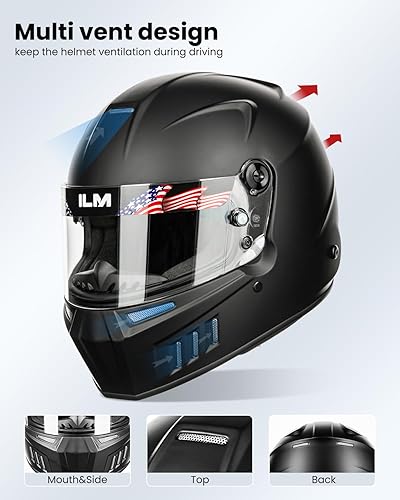 Miniatura 3 de ILM Snell SA2020 Casco de carreras de auto de cara completa con fibra de vidrio ligera para hombres y mujeres adultos Modelo 890
