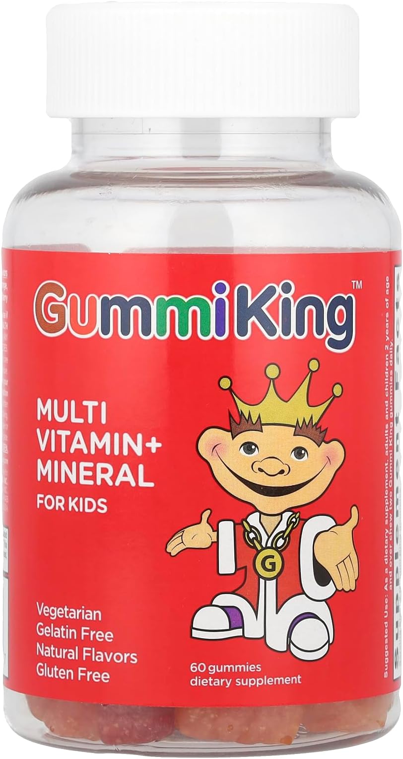 Multi Vitamin + Mineral Gummi (Dietary Supplement), Natural Grape, Lemon, Orange, Strawberry, and Cherry, 60 Count, BT-GKMU-029