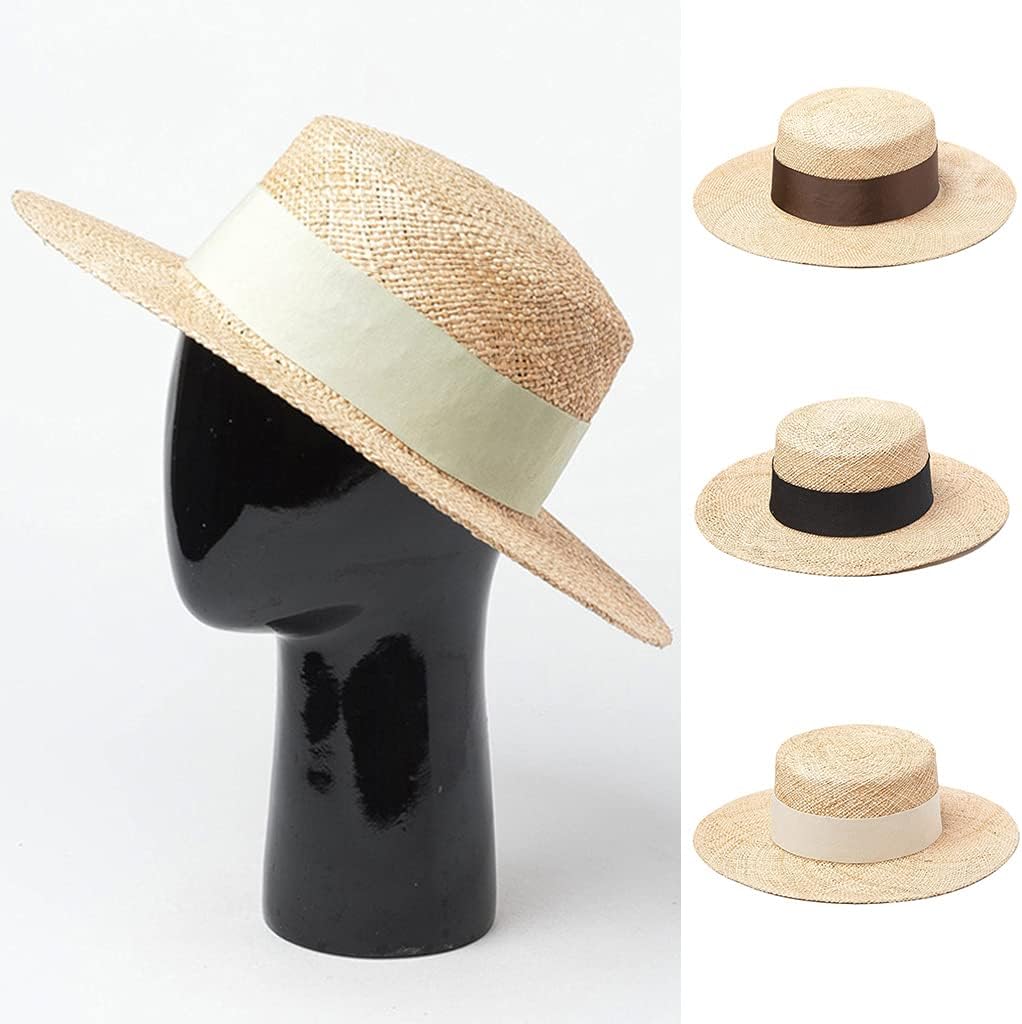 Women's Fisherman Hats Bucket Casual for Sun Knitting Straw Caps with Braid Beach Daily Travel