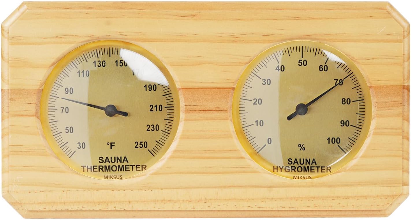 Steambath Room Double Function Hygrometer Thermograph Wall Mounted With Display For Fog Bath Resort And Home Use 2-in-1 sauna room thermometer and hygrometer