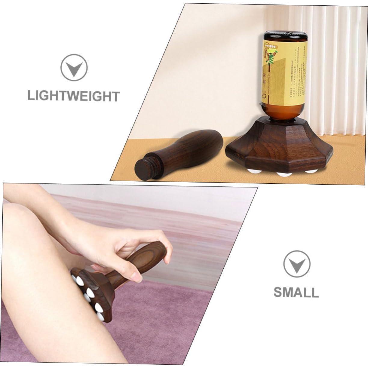 Healvian 2 Piezas Masajeador De Bolas De Rodillos Dispositivo Cepillo Para El Cuerpo Rodillo De Masaje Masajeadores Herramienta De Masaje De Punto Gatillo Equipo Cara De Vapor Madera