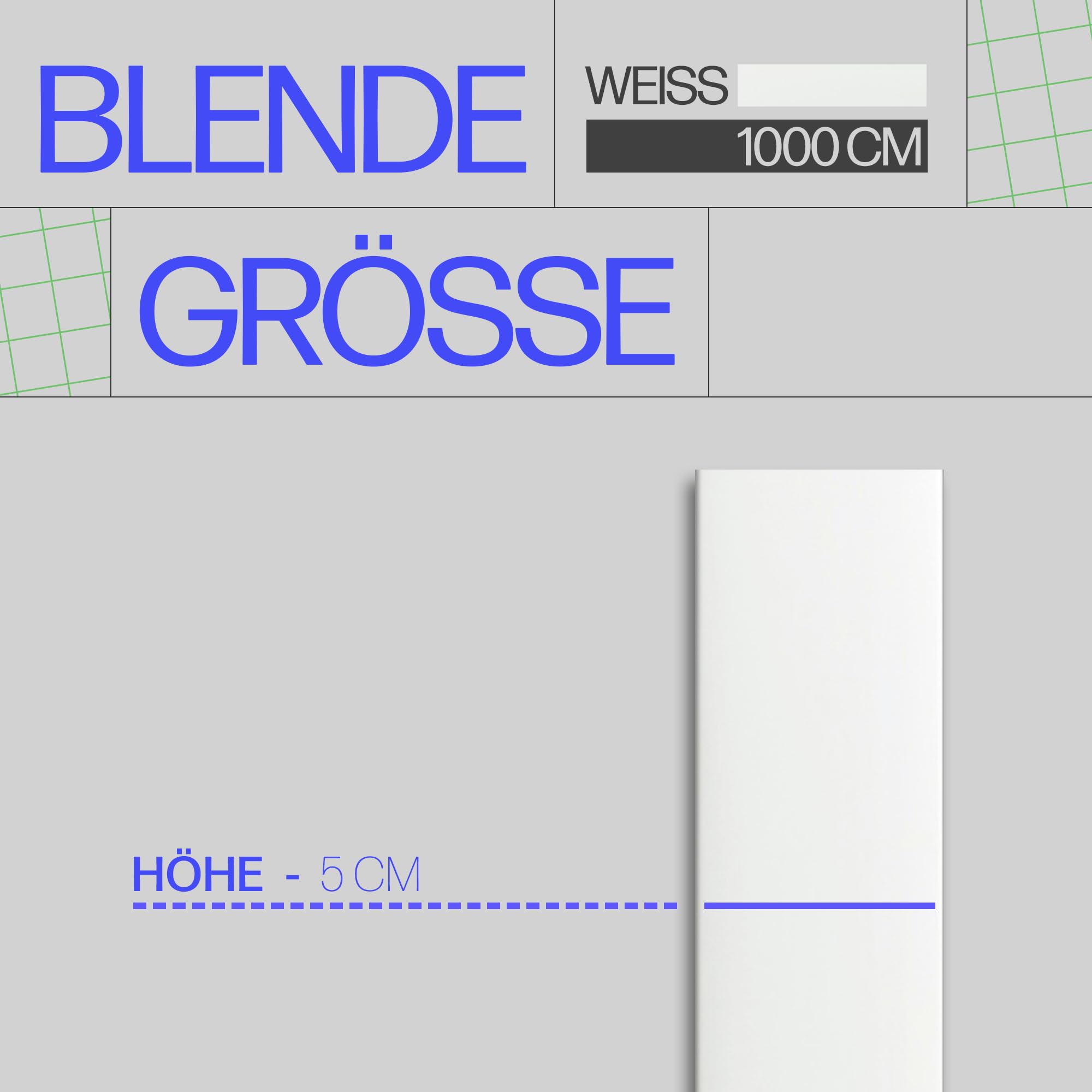 Bestlivings Blende für Gardinenschiene Weiß 10m Kunststoffblende | Robust & flexibel, 5cm hoch, kürzbar, einfach aufschieben und fixieren, passend für alle Bestlivings Innenlaufschienen