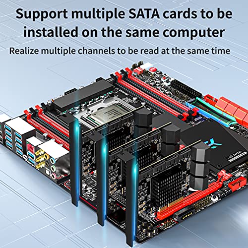 Acasis Pcie Sata Card 10 Port With 10 Sata Cables And 2 Sata Power Splitter Cables, Sata Controller Expansion Card With Standard Profile Bracket, 6Gbps Pcie To Sata 3.0 Pci-E X4 Host Controller Card #TOP3