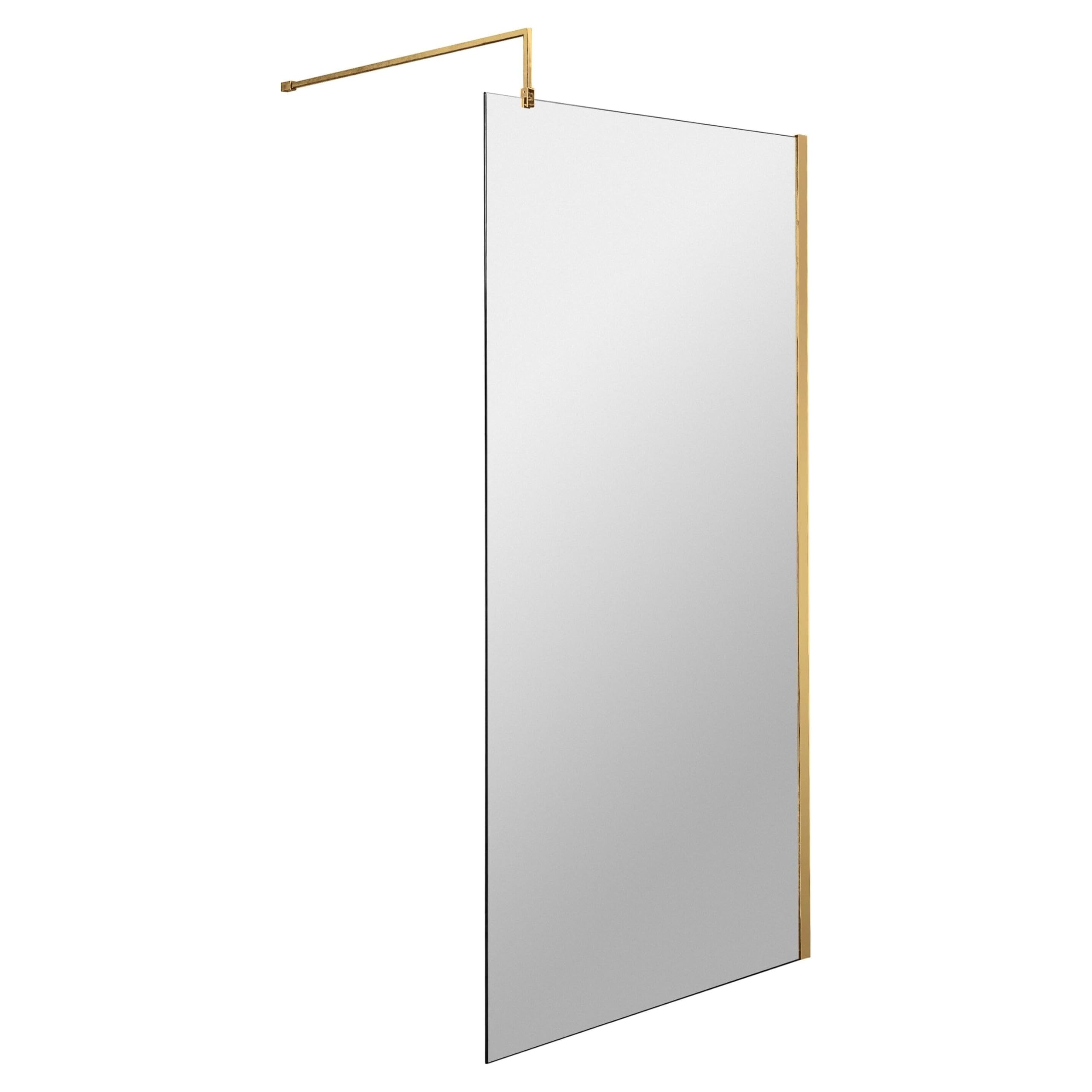 Balterley 8mm Toughened Safety Glass Wetroom Screen With Support Bar: 900mm X 1850mmBrushed Brass from B&Q