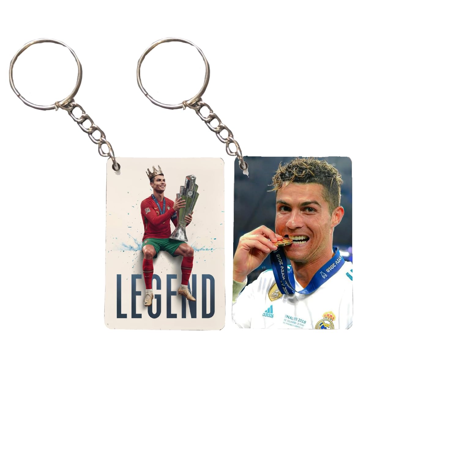 CR-7 Ronaldo Legend Sided Wooden MDF Keychain, Multicolour, Smooth Gloss Finish, 6.5x4.4 cm (Pack of 2)-image-16