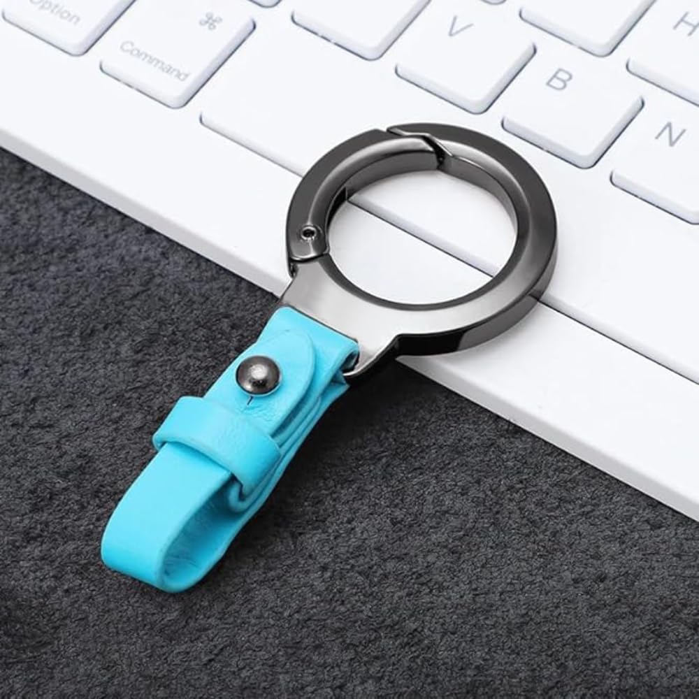 AUGEN Belt Loop Leather Key Ring Keychain For Keys Car (Teal) (B0D3F7C4TQ) Amazon Price History, Amazon Price Tracker