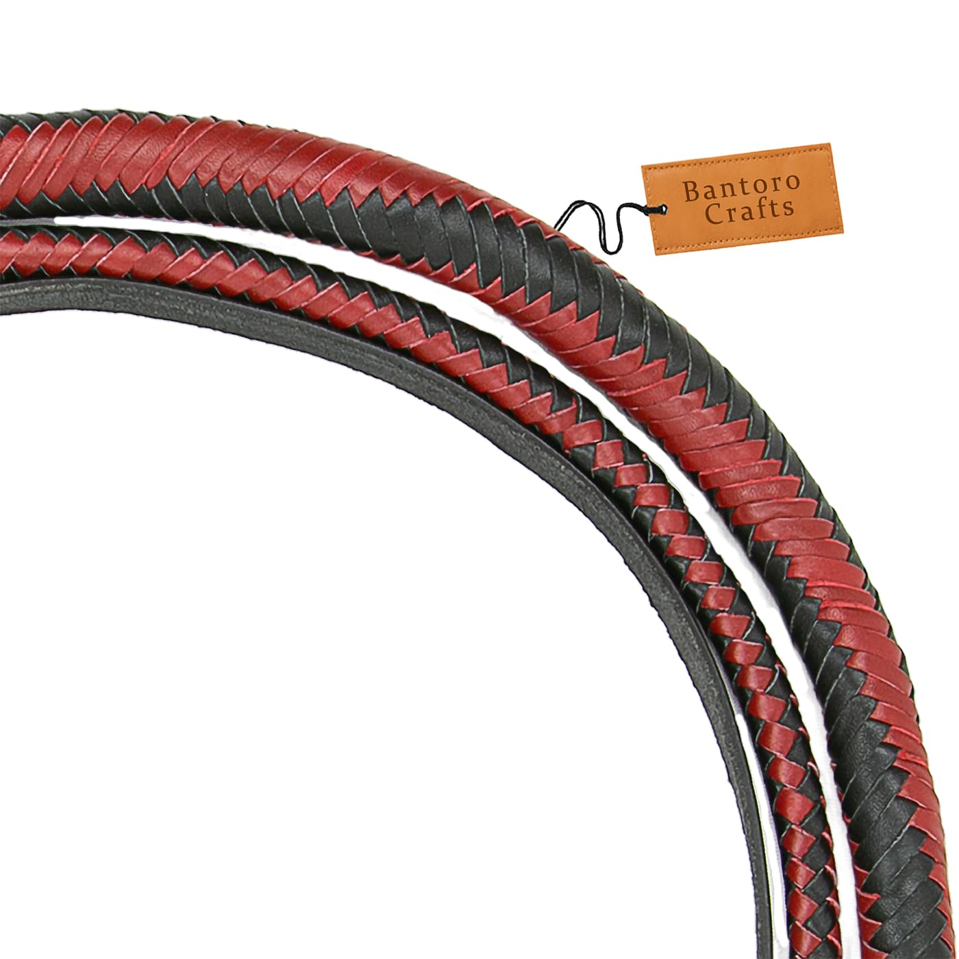 Rosso e Nero Frusta in Pelle di Canguro Bullwhip16 Trecce Fili Pelle Intrecciata Frusta Che schiocca Forte