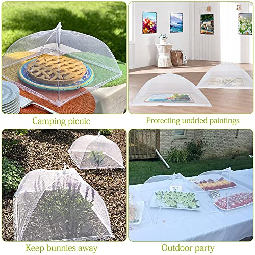 Food Cover Food Tent Set, 2 Extra Large 40"X24" And 6 Standard 17"X17" Mesh Food Covers For Outside, 8 Pack Collapsible, Reusable Pop-Up Umbrella Food Nets For Picnics, Outdoor Camping, Parties, Bbq #TOP5