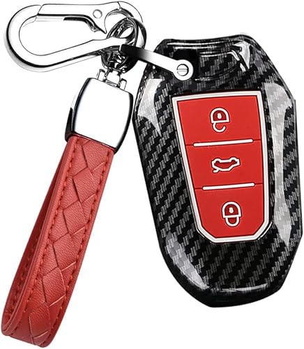 Miniatura 8 de HIBEYO Funda de llavero ABS para Peugeot 308 408 508 2008 3008 4008 5008 Accesorios con llavero llave automática inteligente para llave automática