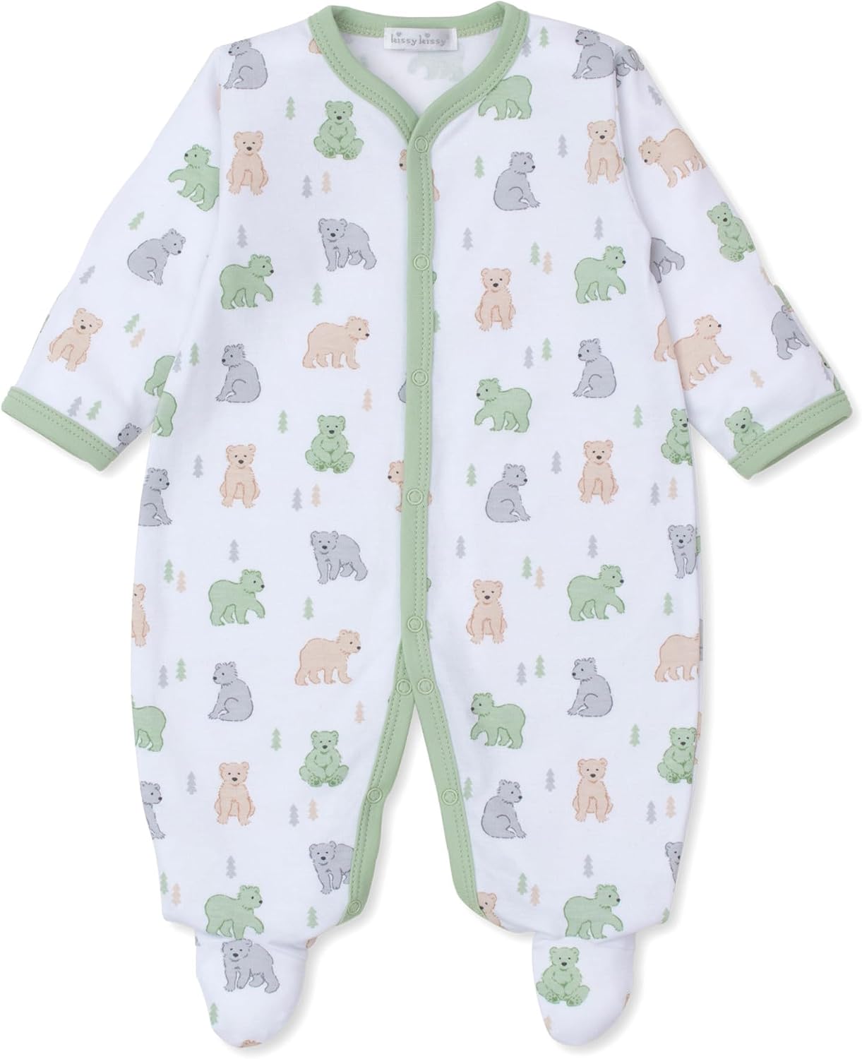 kissy kissy Neutral Baby Infant Big Hearted Bears Print Footie