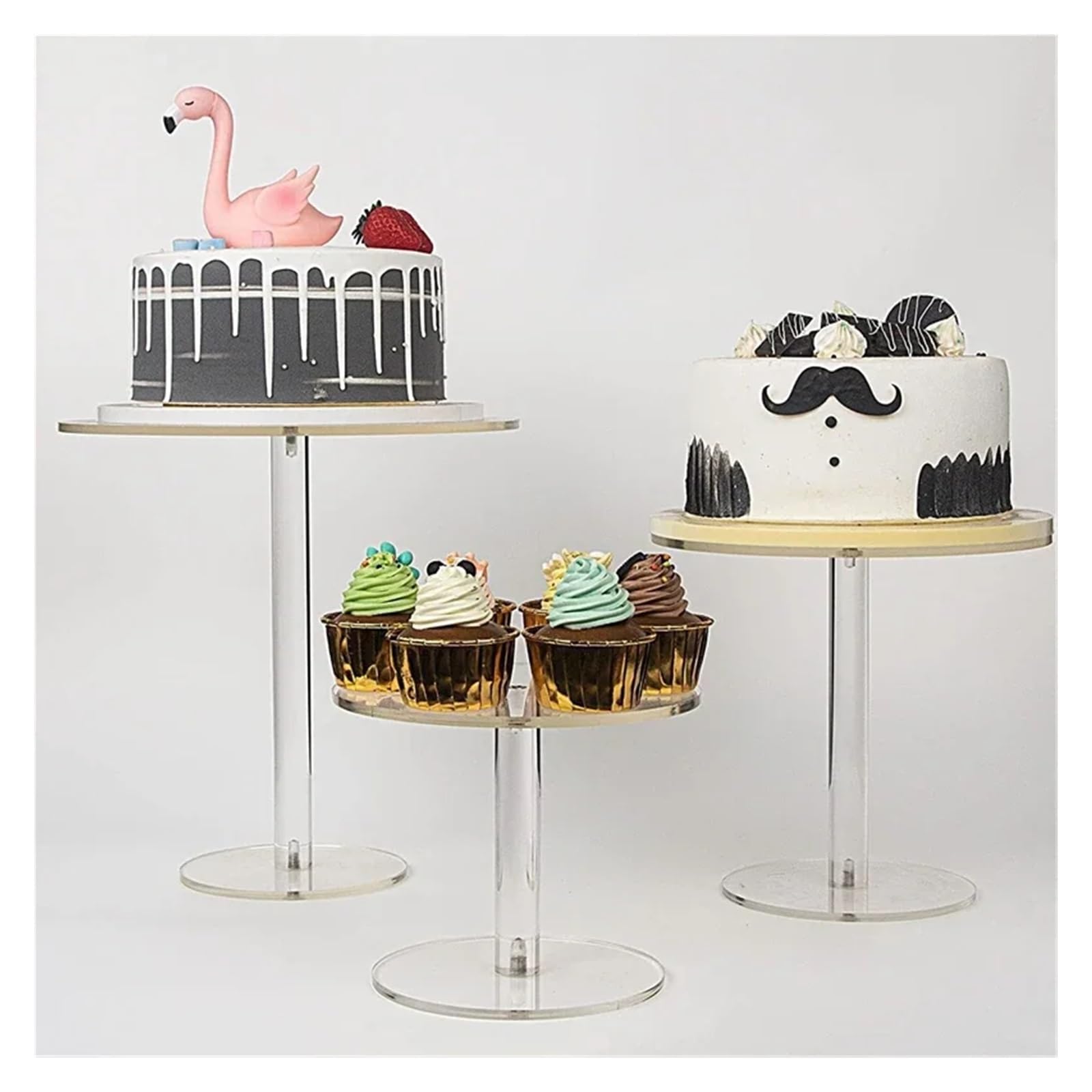 KuchenstäNder 3 stücke Klar Kuchen Display Stand Mittelpunkt Party Decor Dessert Tisch Dekorationen Hochzeit Veranstaltungen Dessert Display Halter