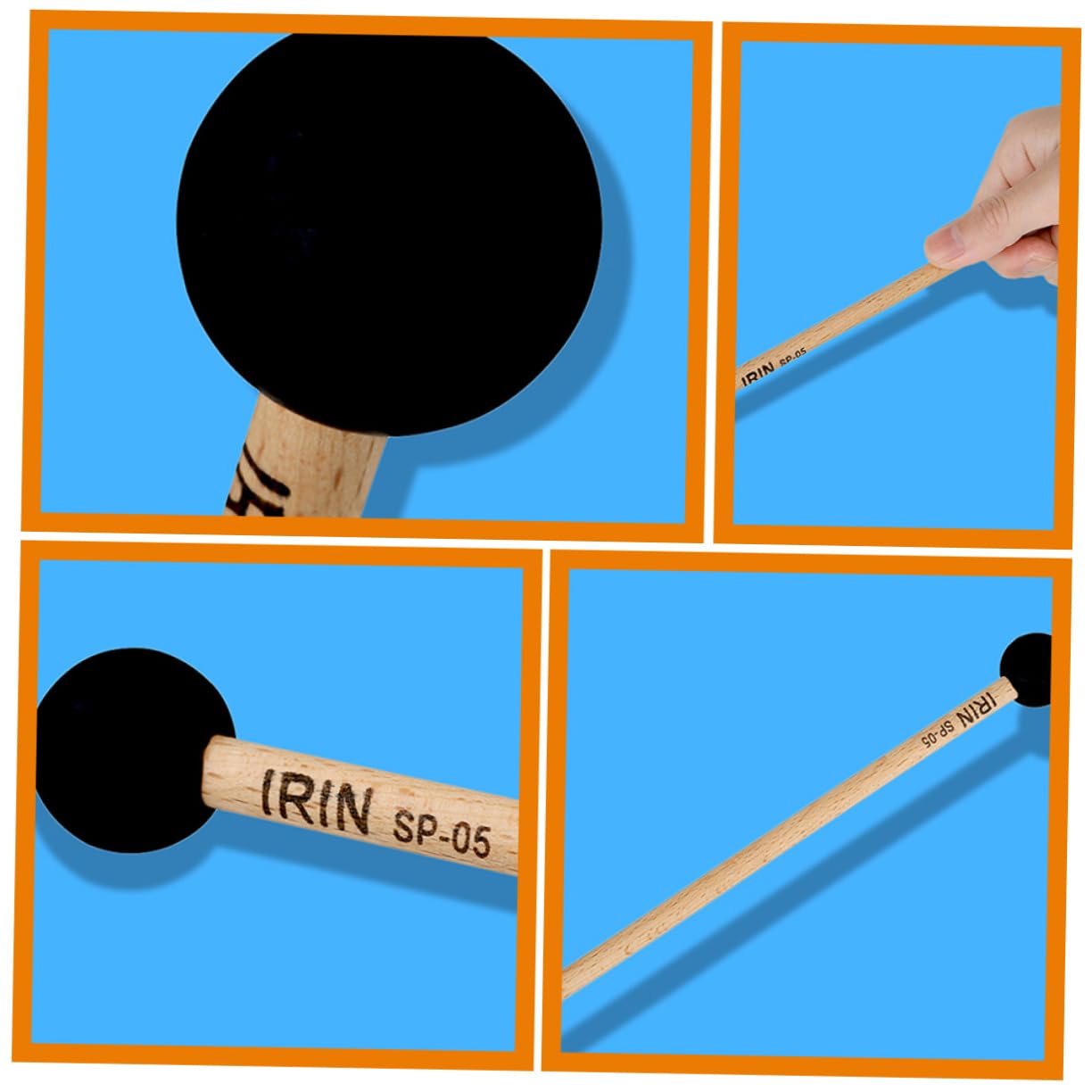 VICASKY 6piezas Malletes De Percusión Para Instrumentos Musicales Confortable Agarre y Diseño Ergonómico Para Tambores y Kits De Percusión