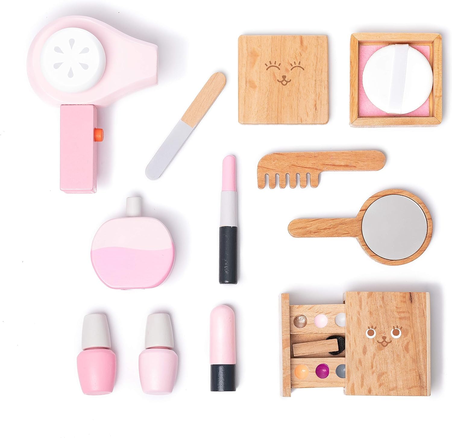 NESTA TOYS - Wooden Makeup Toy | Girls Salon Playset | Beauty Salon Play Set with Vanity and Accessories (12 Pcs) (B09JXPWVFD) Amazon Price History, Amazon Price Tracker
