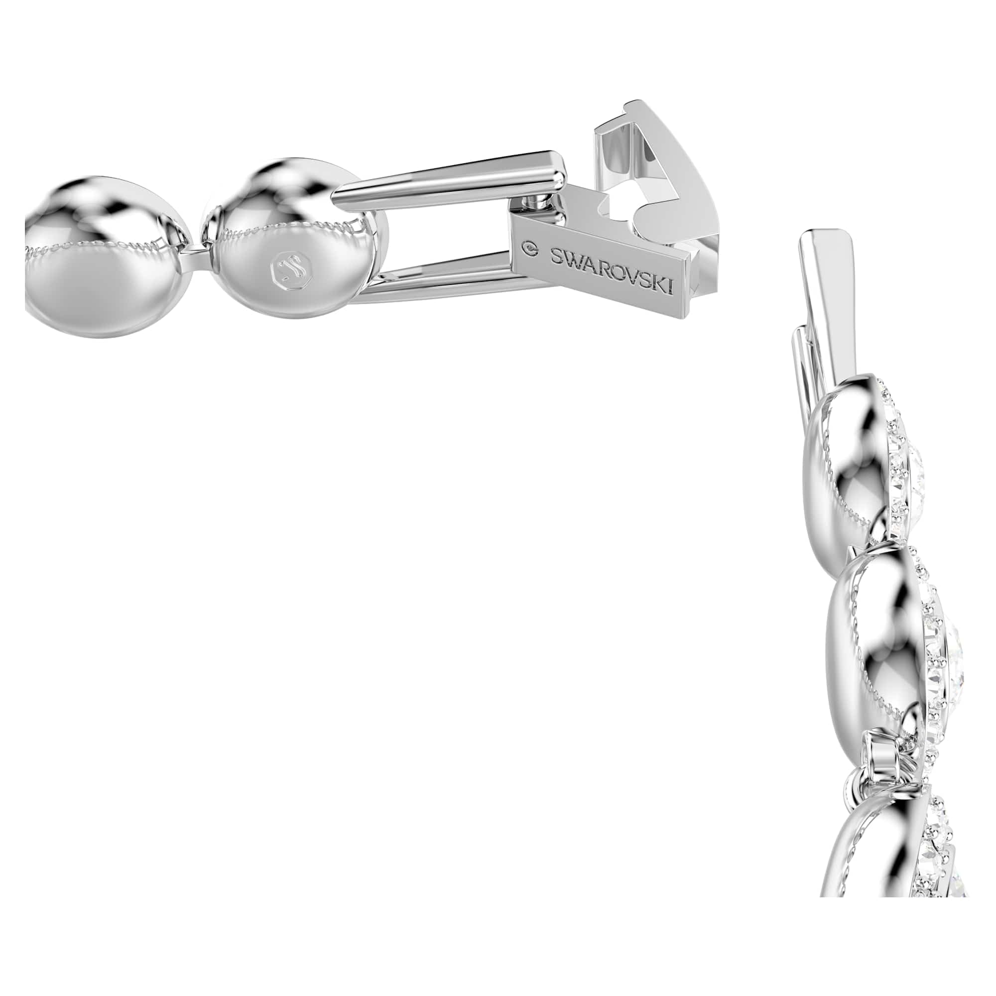 Swarovski Una Angelic Armreif, Weißes, Rhodiniertes Tennis-Armband mit Strahlenden Kristallen im Rundschliff