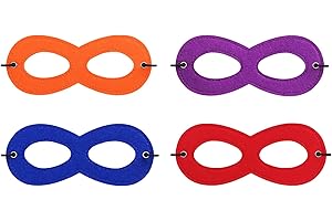 4PC Halloween Costume Eye Mask with Elastic Rope Hero Felt Mask Masquerade...