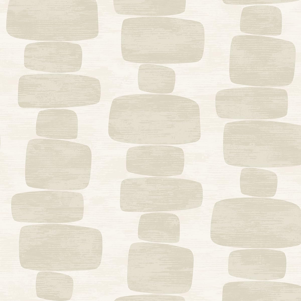 NextWall Stacy Garcia Stripe Block Geometric Peel and Stick Wallpaper (Beige)