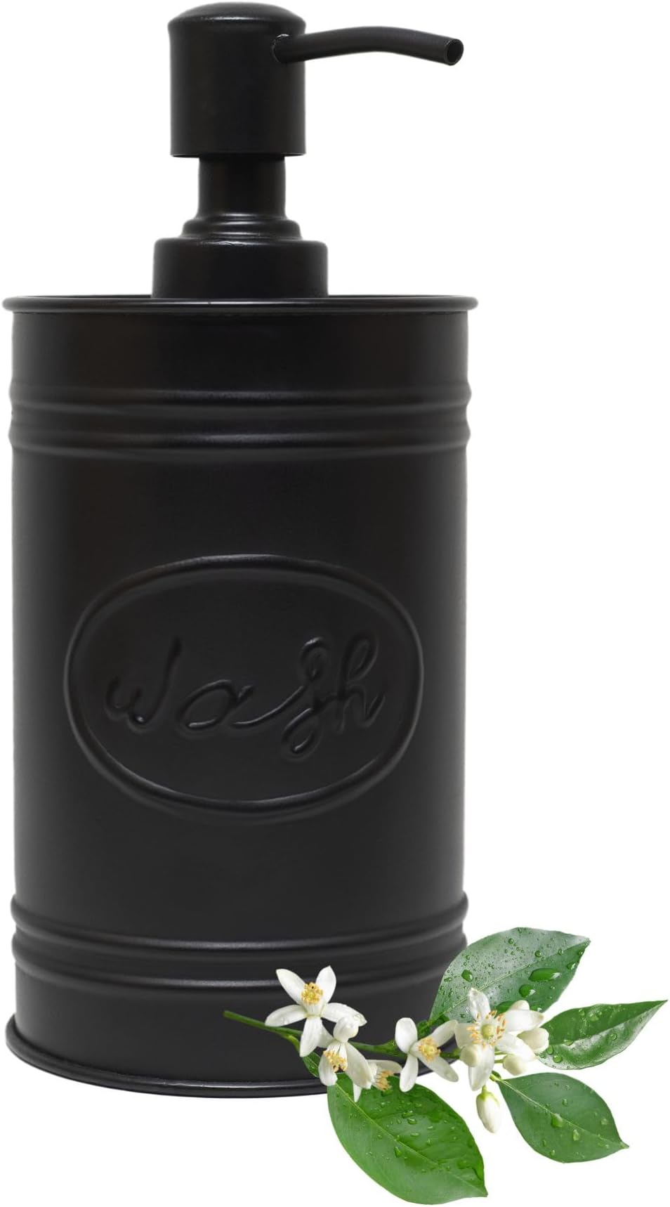 Matte Black Farmhouse Soap Dispenser Kitchen - Rustic Soap Dispenser for Bathroom - for Hand Wash, Sanitizer, Lotion, 17.5 oz, Matte Black
