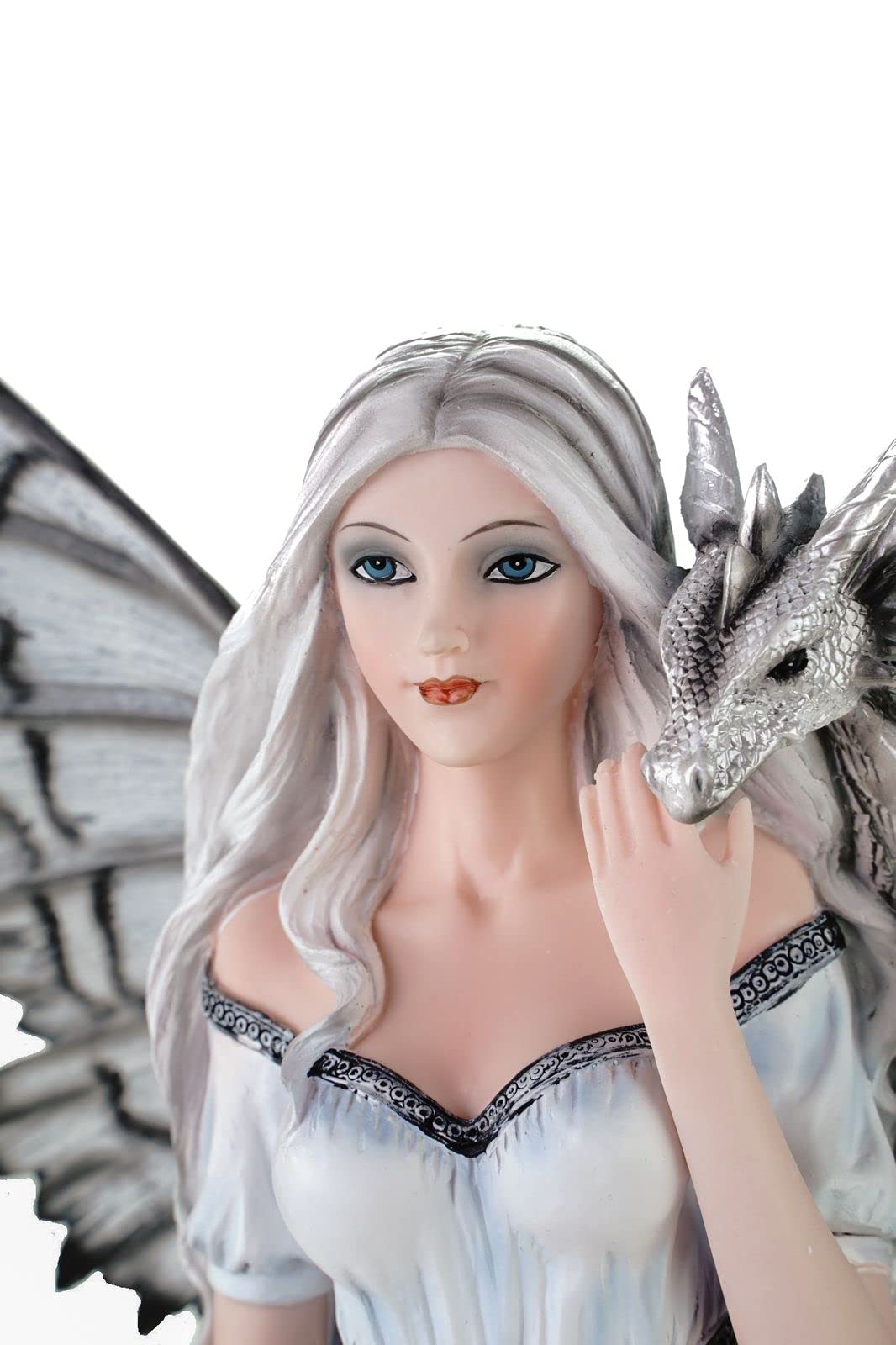VOGLER Joh. Vogler GmbH Wróżka Dragorania ze smokiem na ramieniu 55 cm Fairy Elf figurka Fantasy Anioł
