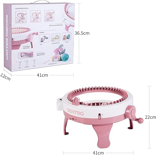 Miniatura 6 de SENTRO Máquina de tejer, máquina de tejer redonda de 48 agujas, kit de telares y tablas, herramientas de costura a mano para adultos, principiantes
