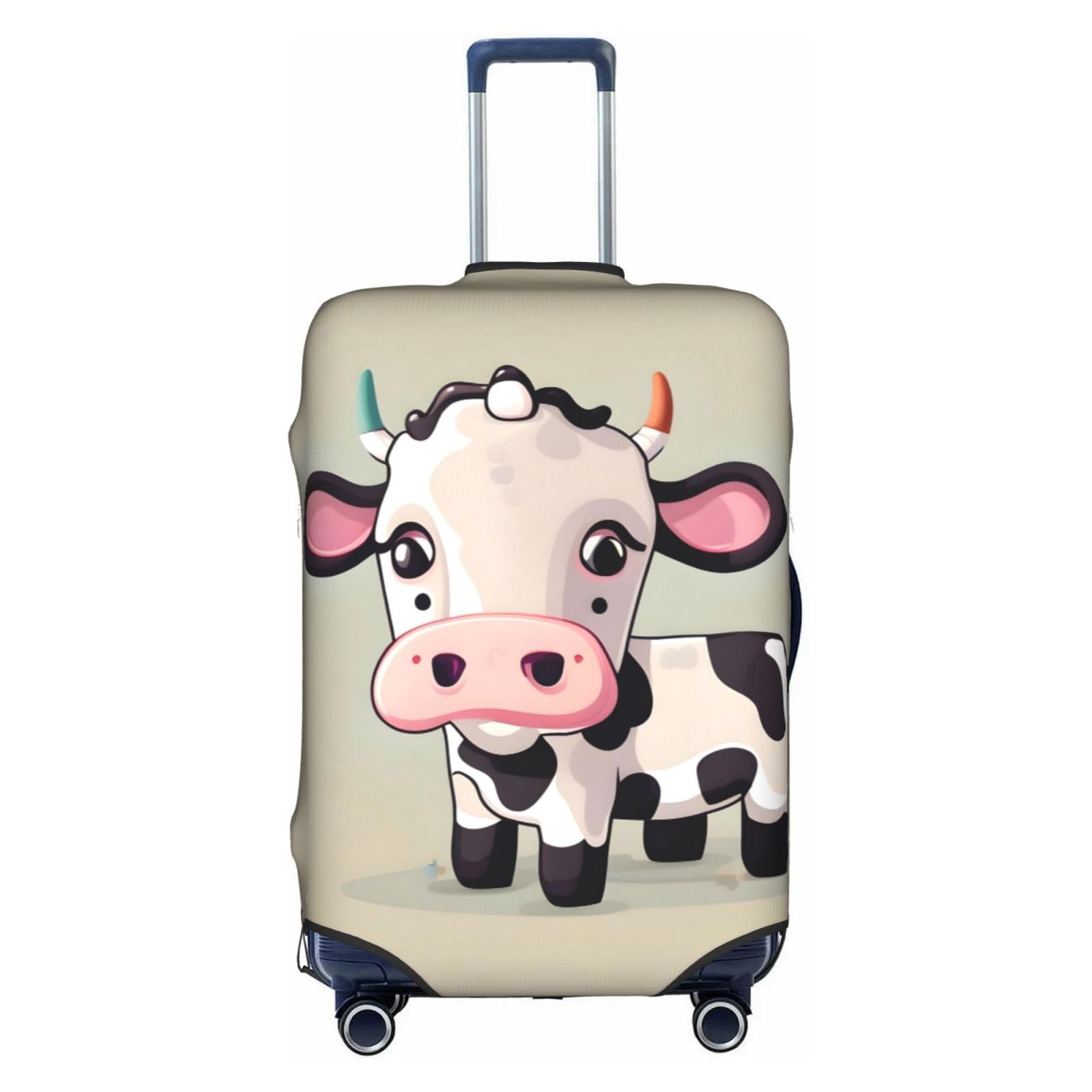 Housse de bagage vache extensible blanche motif imprimé animalier