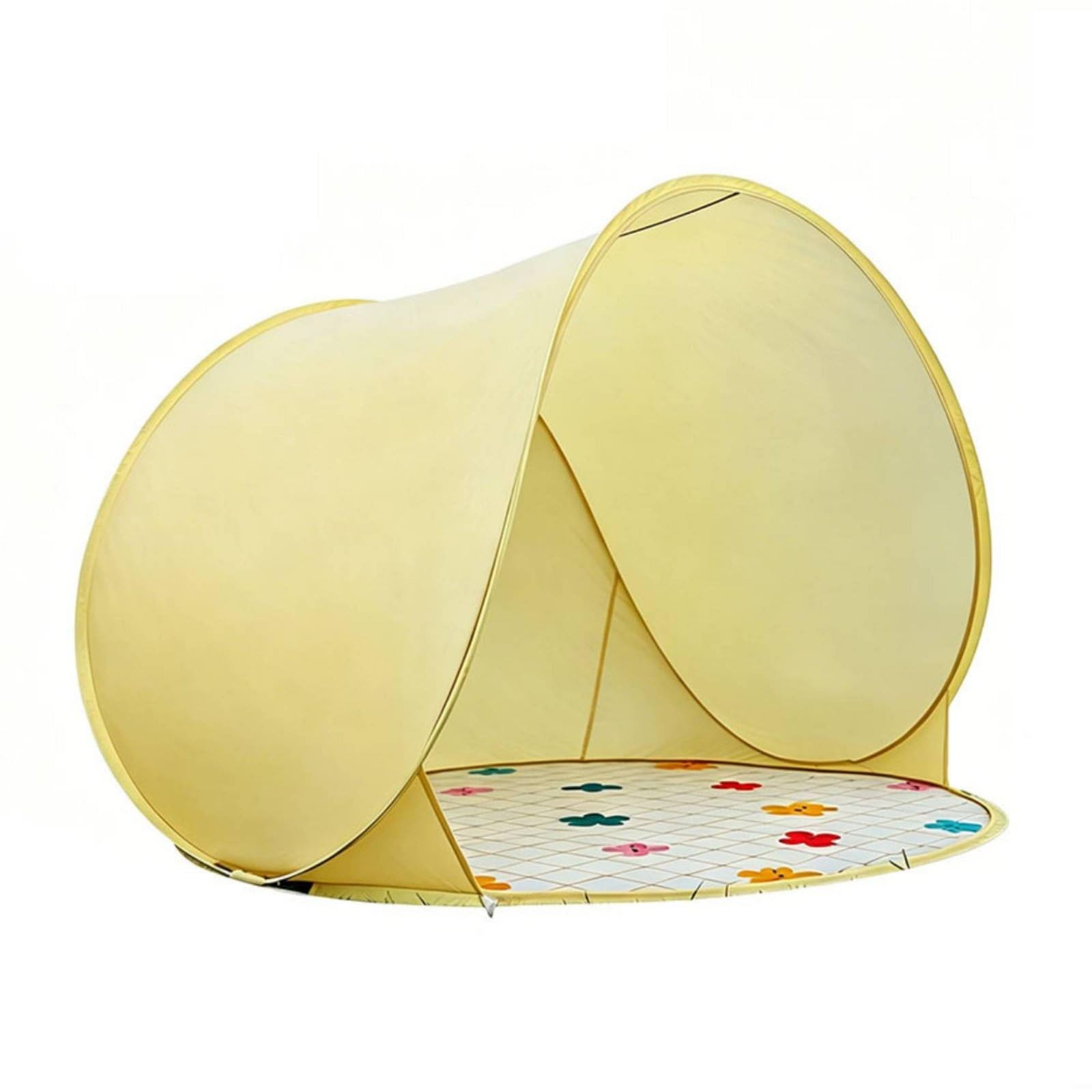 Foldable Portable Folding Sun Shade Tent Water-Resistant Instant-Setup Beach Tent for Camping, Yellow, Flower Tent-picture-25
