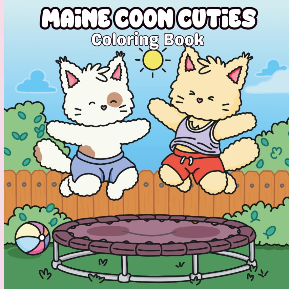 Maine Coon Cuties: 30 Bold & Easy Coloring Pages of Fluffy Cats and Cozy Adventures