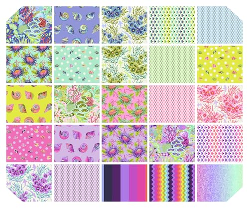 Tula Pink Floral Reef Design Roll 40 2.5-inch Strips Jelly Roll FreeSpirit Fabrics by Freespirit Fabrics - Image 2