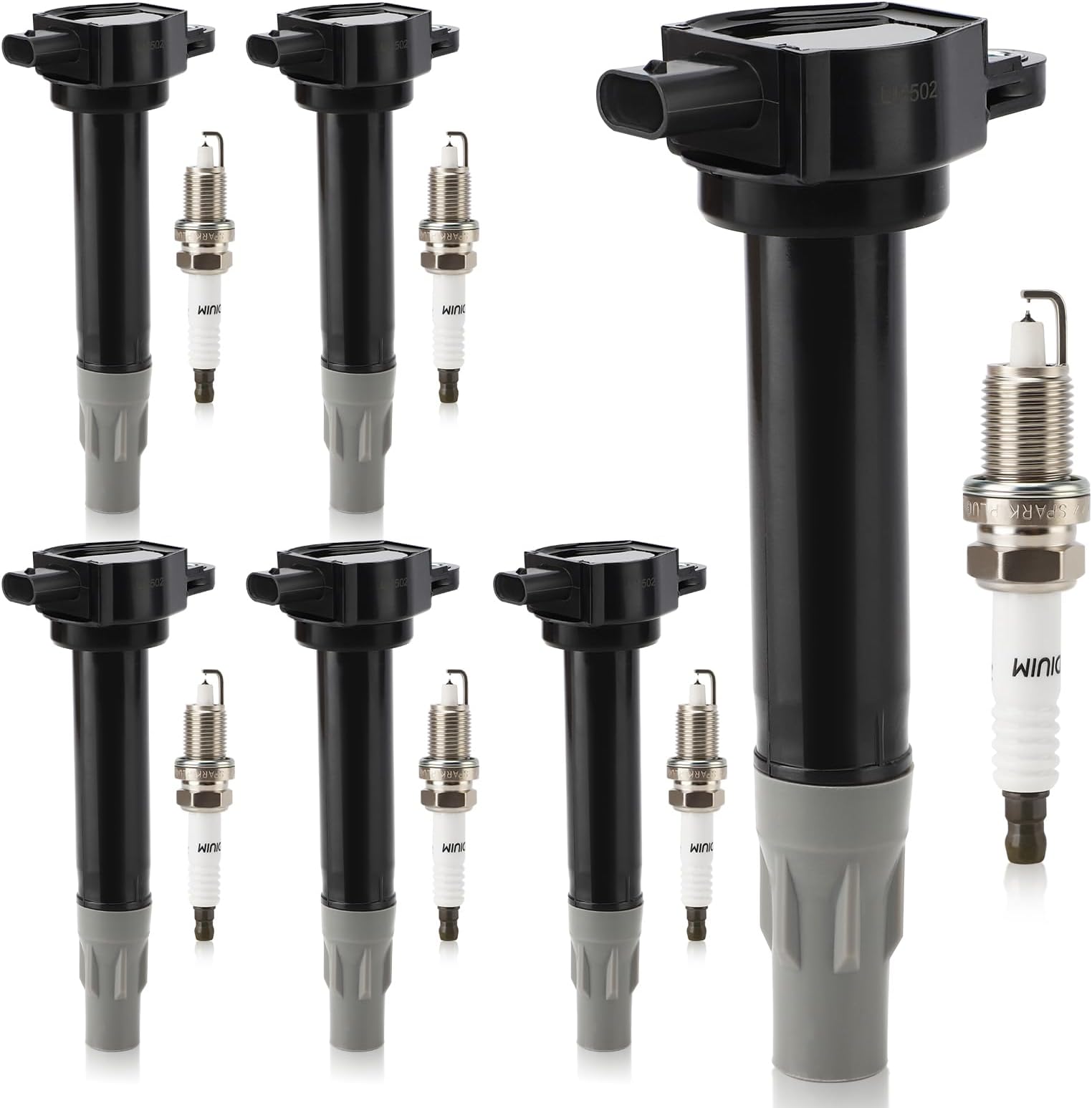 UF502 Ignition Coil & 7781 Double Iridium Spark Plug for Chrysler 300 Pacifica Sebring Town & Country/Dodge Avenger Challenger Charger Grand Caravan Journey Magnum Nitro Stratus/Volkswagen Routan V6