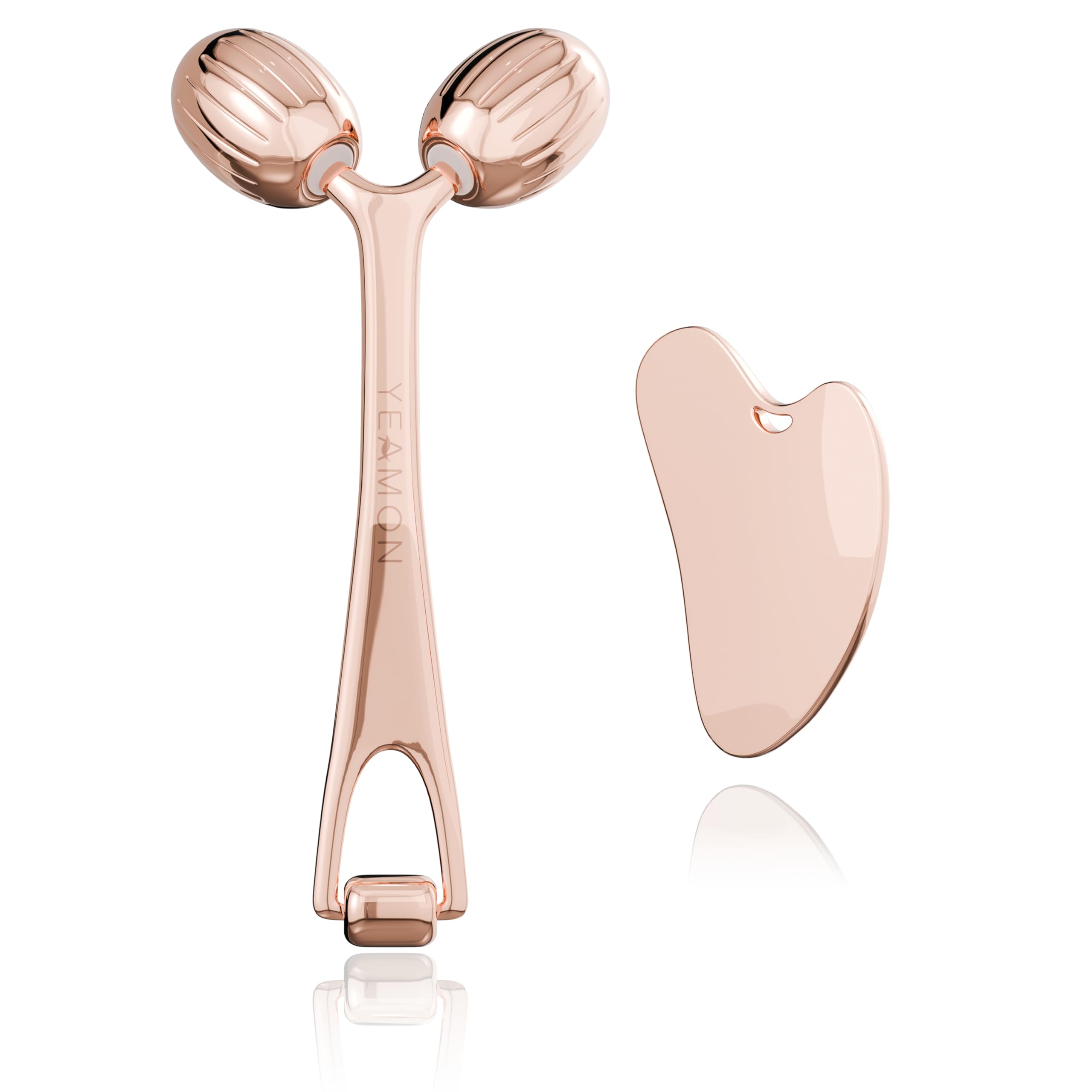 Yeamon Gua Sha Facial Tools and Face Roller Set Facial Massage Tool for Womens Skincare Routine Cooling Stainless