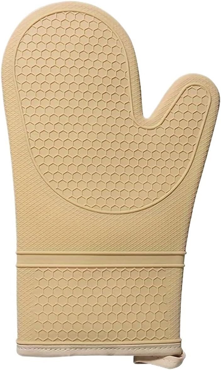 Heat Resistant Silicone Oven Mitts Set With Soft Cotton Lining, Long Flexible Thick Gloves(Blue 2PCS)