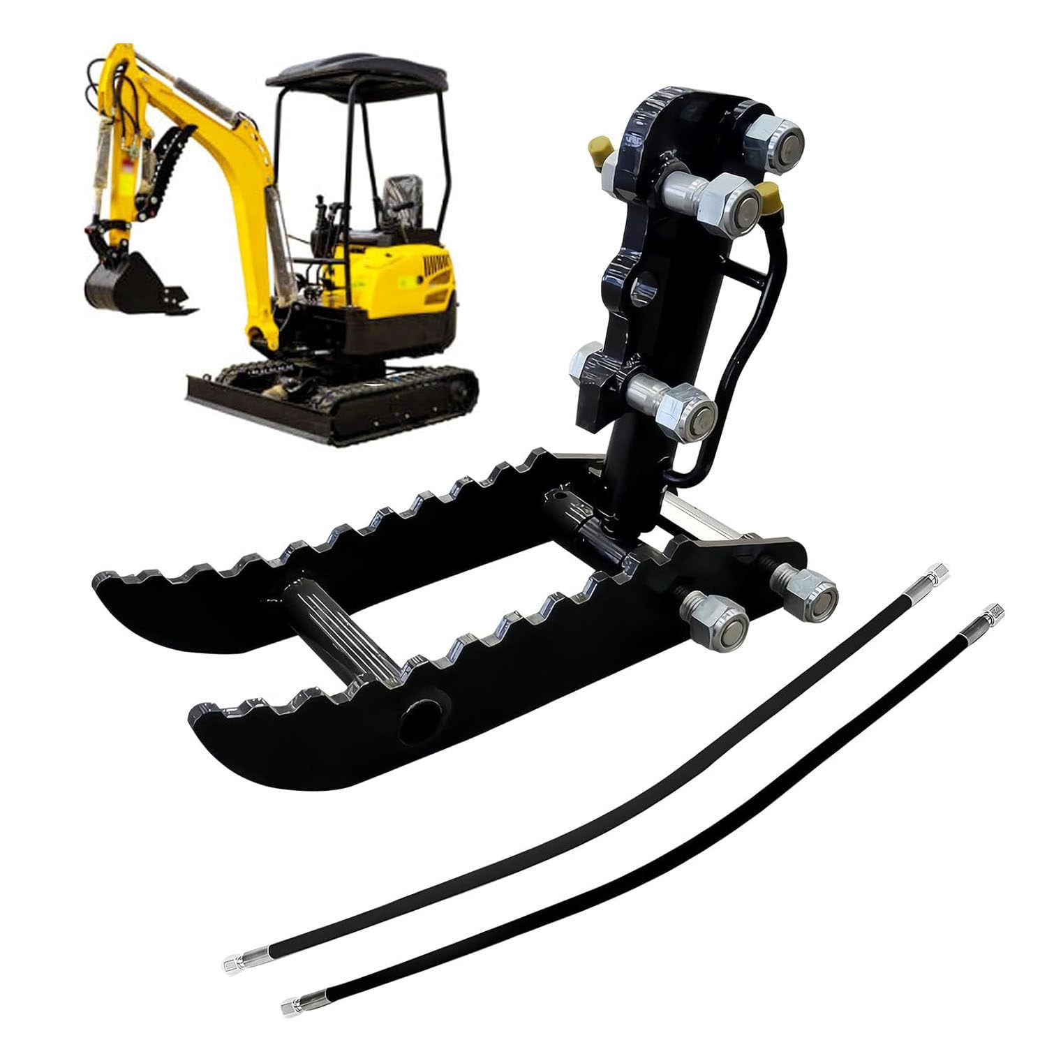 Hydraulic Thumb Clip,Mini Excavators Hydraulic Thumb Clip, Includes 2 Hydraulic Hoses, Compatible with Excavators Up to 2 Tons, Durable Attachment for Enhanced Digging and Grabbing Threeholethumbclip