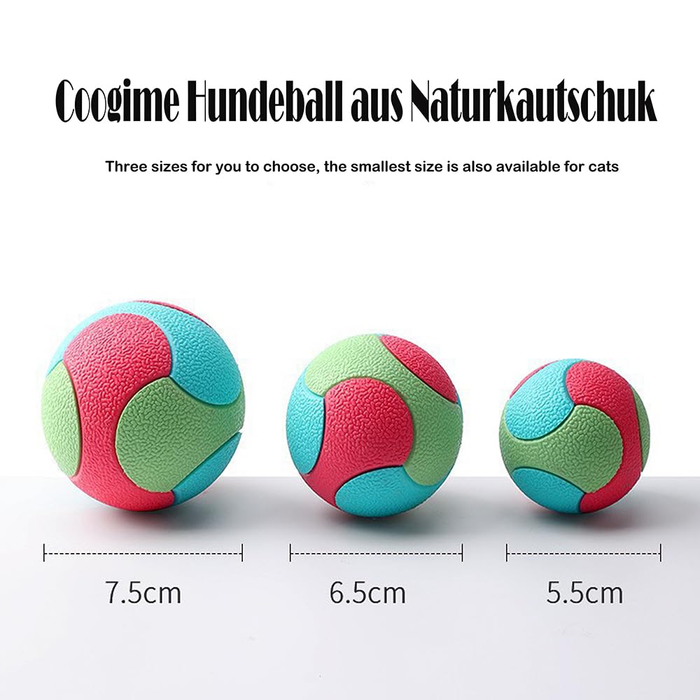 Coogime Pack of 2 Dog Balls Made of Natural Rubber - Image 4