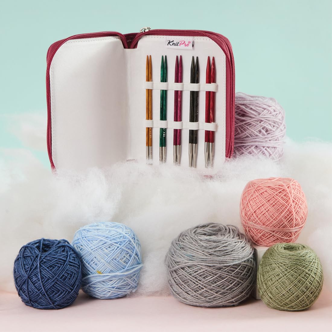 KnitPro Dreamz Starter - Juego de agujas circulares intercambiables de 10 cm, 5 tamaños (3 mm a 5 mm)