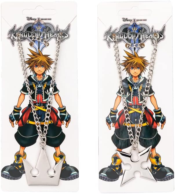 Xcoser Kingdom Cosplay Hearts Crown Logo Pendant Blue Heart Necklace