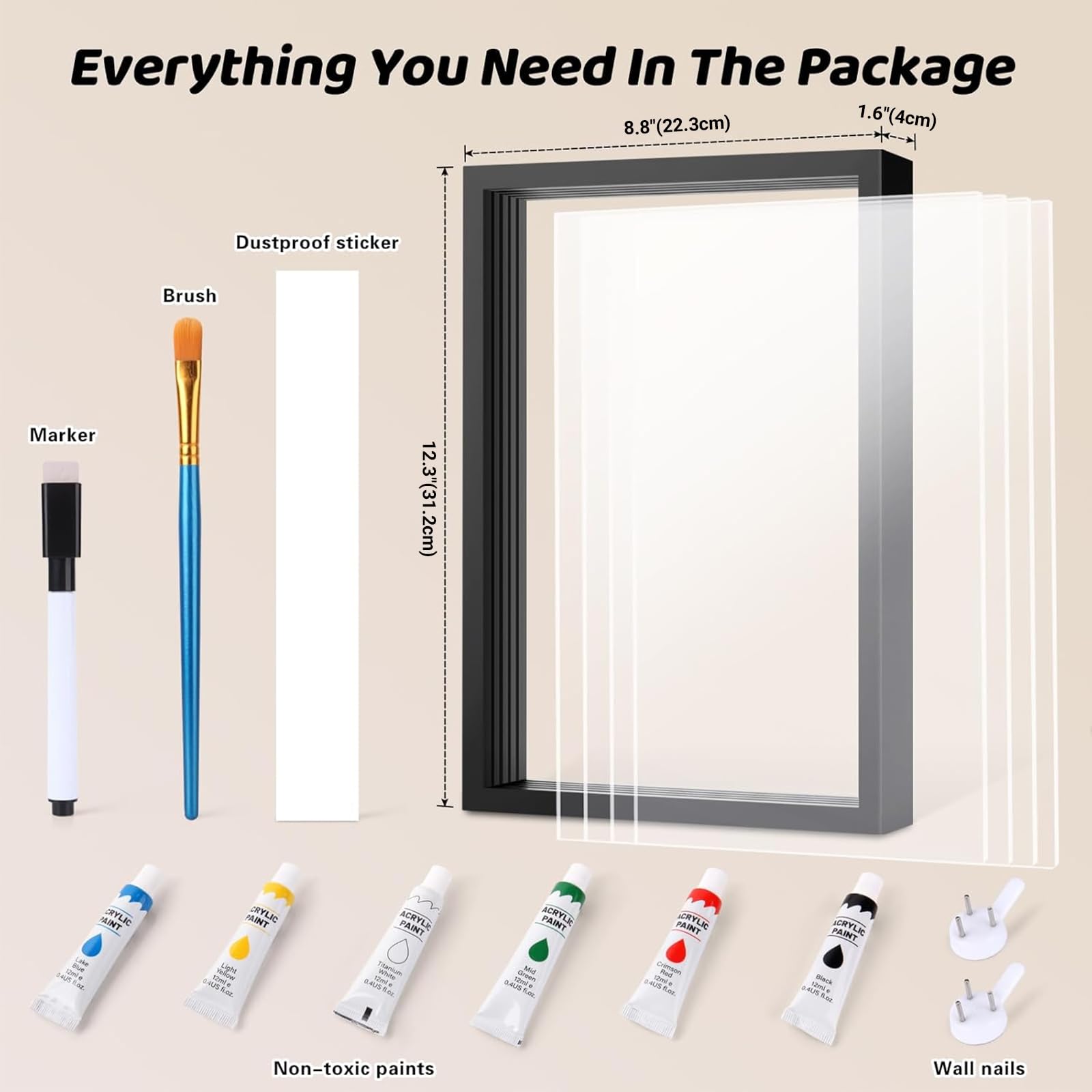 Omrhvi Kit de huellas de manos familiares, marco de recuerdo para manualidades, kits de impresión de mano de bebé, regalos familiares para nueva mamá, nuevos padres, abuelos, día del padre, día de la