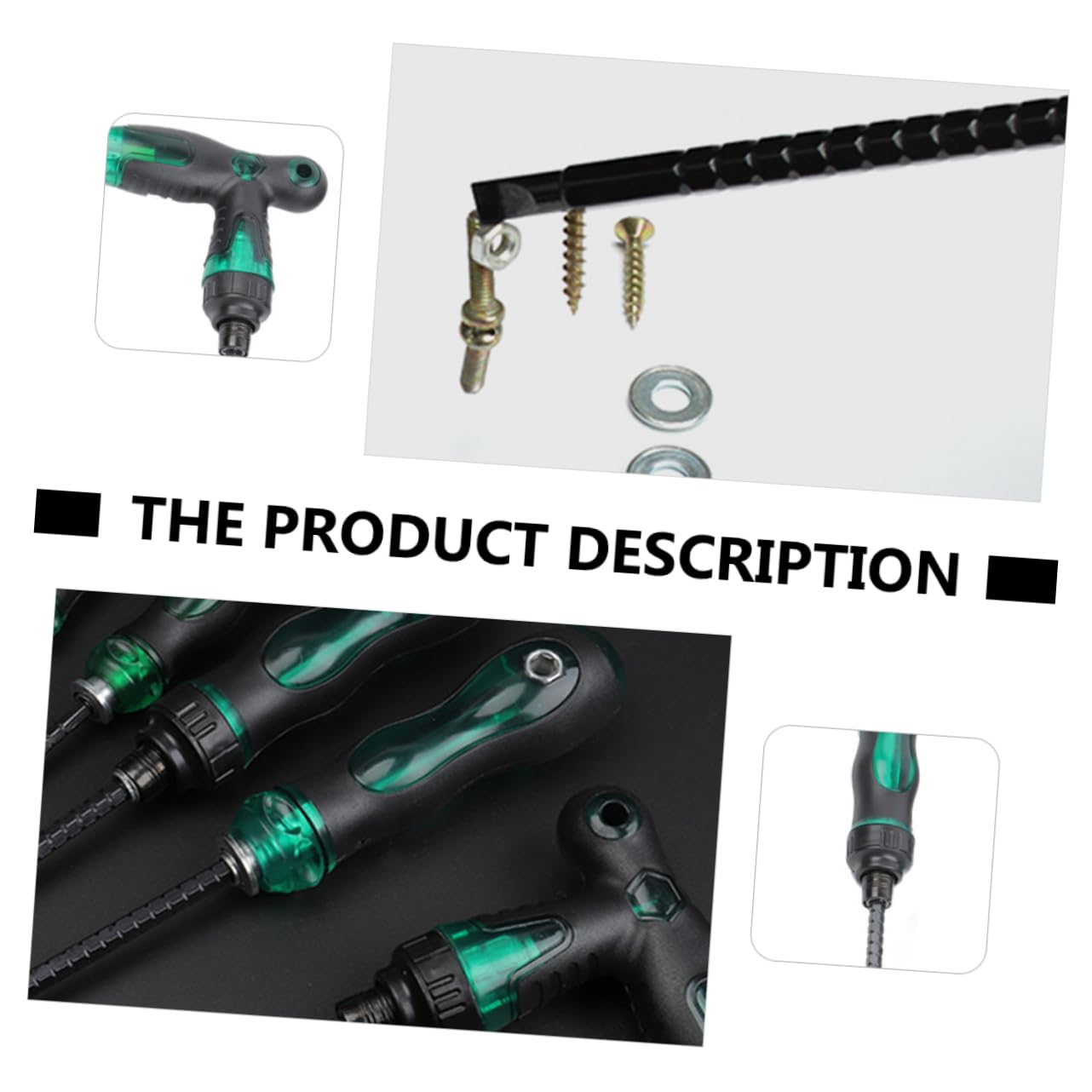 SHINEOFI 2 Set Set Di Cacciavite A Cricchetto Telescopico Precisione Chiave Testa Piatta Durevole Manico Cacciavite A Cricchetto Forniture Di Cacciaviti Manico in Pp Nero 4 Pezzi*2