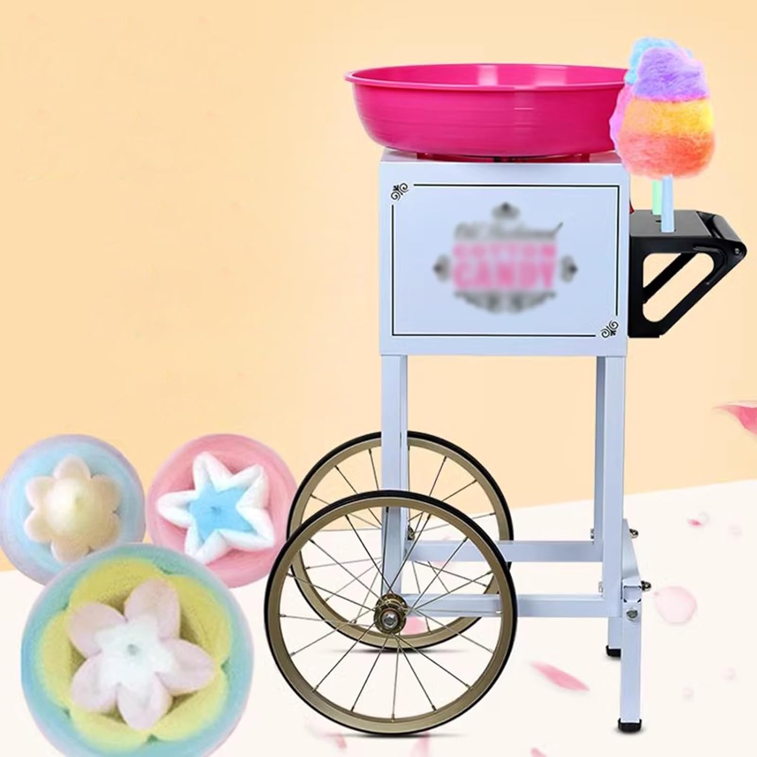 Cotton Candy Machine Cotton Candy Fully Automatic Retro Fancy Electric Cotton Candy Machine for Commercial Activity Stalls Kids Candy Machine (Color : B)