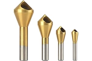 OCGIG 4pcs Titanium-Coated Countersink Chamfer Tool Deburring Tool Set