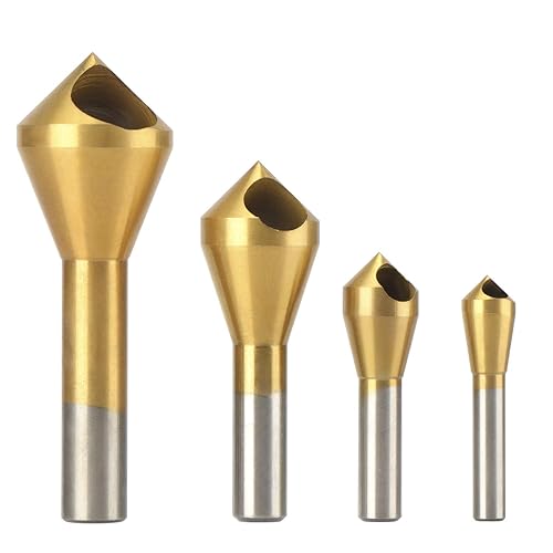 OCGIG 4pcs titanio recubierto avellanado chaflán herramienta desbarbado herramienta conjunto metal madera brocas Zhongbo negocio