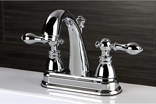 Miniatura 2 de Kingston Brass FSY5610ACL American Classic Grifo de baño central de 4 pulgadas, 4 pulgadas en alcance de boquilla, negro mate