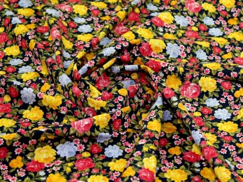 Rose & Hubble 100% Cotton Poplin Fabric Navy - per Yard