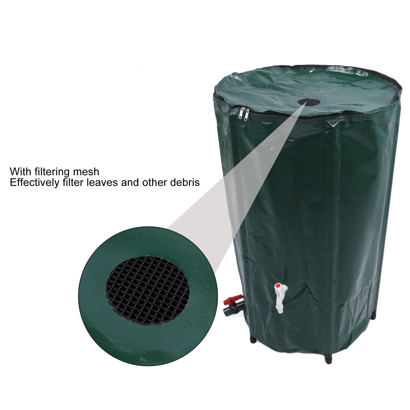 Fdit Bidone Pieghevole per Acqua Piovana, Portatile di Raccolta Dell Acqua | PVC e Nylon Resistenti, Ø80 Cm, H98 Cm, Antigraffio, Facile da Trasportare, con Rubinetto e Troppopieno