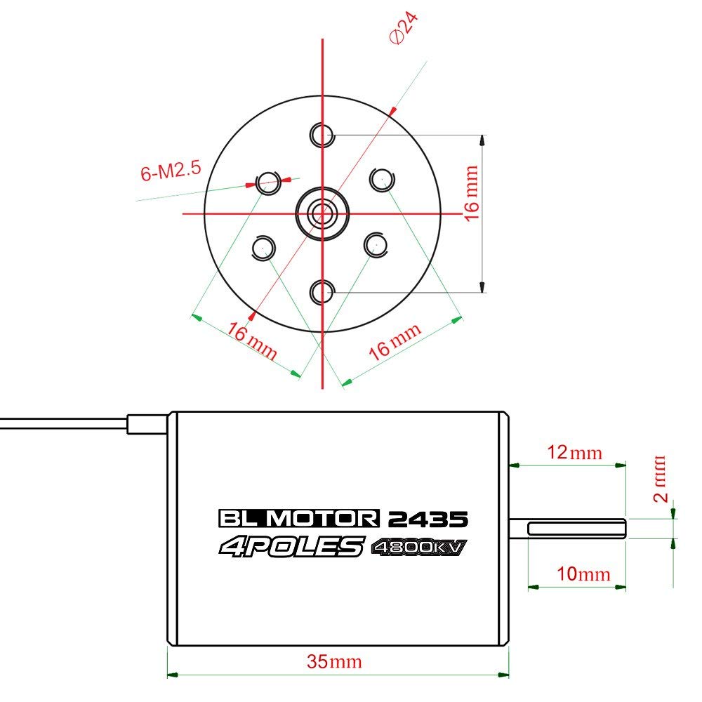 2435 4800KV 4P Sensorless Motore Brushless con 25A Brushless ESC (regolatore di velocità elettrico) per 1/16 1/18 RC Auto Truck
